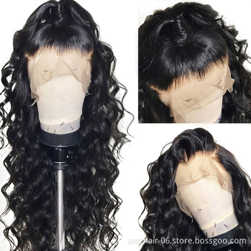 Raw Brazilian Virgin Human Hair Loose Wave Hd Full Lace Front Wig Cheap Remy Hair Transparent Lace Frontal Wig For Black Women